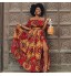 OBEEII Femme Africaine Robe Bohème Élégant 3D Imprimer Dress Dashiki Costume Ethnique Traditionnel pour Soirée Cocktail Demoiselle d'honneur Prom Fête