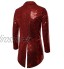 Charmlinda Blazer à sequins pour homme Veste de luxe à revers brillant Veste de smoking pour fête mariage banquet bal de fin d'année Z-rouge S