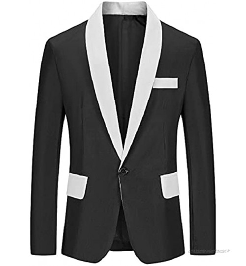 COOLL Blazers De Couleur Unie À Un Bouton pour Hommes Vestes De Sport Décontractées À La Mode Manteau Athlétique black-3XL