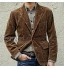 Manteau Cardigan pour Hommes Hauts de Vintage à Manches Longues Blazer Elegante Veste Formelle en Velours Côtelé