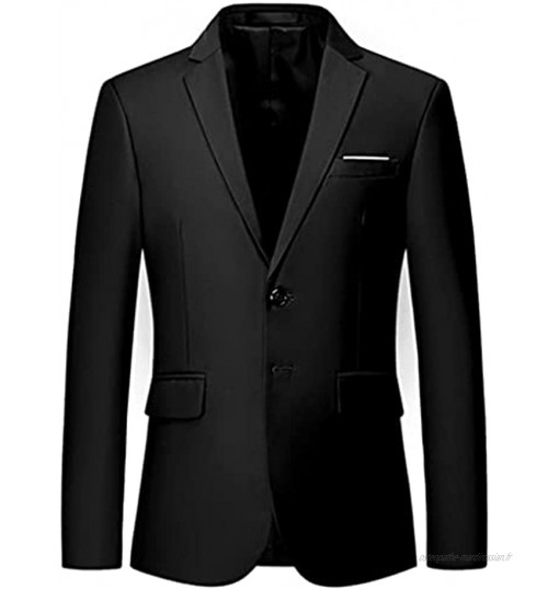 SSMDYLYM Blazer classique officiel pour homme Multicolore Pour costume de marié Couleur : noir Taille : 2XL