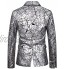 TWDYC Costume Hommes One Button Fissure De Mariage Postume Veste Jacket Stade Stade Vêtements Mens Tuxedo Blazer Veste Color : Silver Size : M code