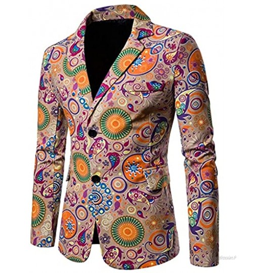 TWDYC Hommes Blazers Costumes Coton Cause Causal Fleur Smart Slim Fit Robe à carreaux Mens Blazer Masculino Veste Color : A Size : 2XL code