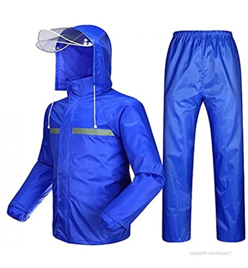 GDSSX Manteaux de Pluie avec Bande réfléchissante Costumes de Pluie imperméables pour Hommes Femmes Pantalon de Veste de Pluie Durable Poids léger Color : Royal Blue Size : XL