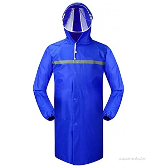 GDSSX Veste de Pluie Longue de Pluie imperméable imperméable pour Hommes réfléchissant avec Capuche Poids léger Color : Royal Blue Size : S