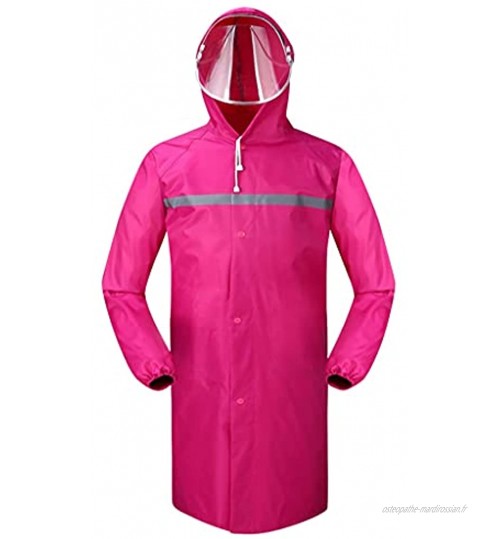 GDSSX Veste de Pluie Longue de Pluie imperméable imperméable pour Hommes réfléchissant avec Capuche Poids léger Color : Rose Pink Size : XL