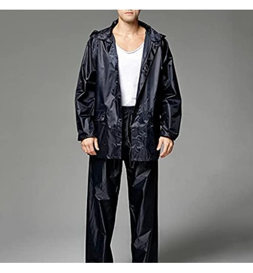 WZHZJ Imperméable femme homme imperméable manteau de pluie manteau de manteau de pluie set de costume de pluie fendue extérieure Color : Blue Size : L code