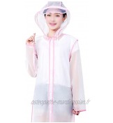 YQQMC Clear Adult Raincoat avec Capuche imperméable pour Hommes Femmes randonnée pédestre Camping pluvieux à l'extérieur Réutilisable Color : Pink Size : L