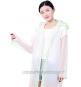 YQQMC Clear Adult Raincoat avec Capuche imperméable pour Hommes Femmes randonnée pédestre Camping pluvieux à l'extérieur Réutilisable Color : Green Size : XL