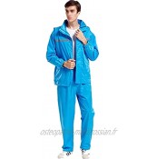 YQQMC Les Costumes de Pluie des Hommes étanches à Capuchon imperméable ridiculiser des imperméables avec Une Veste de Pluie Pantalon Réutilisable Color : Royal Blue Size : L
