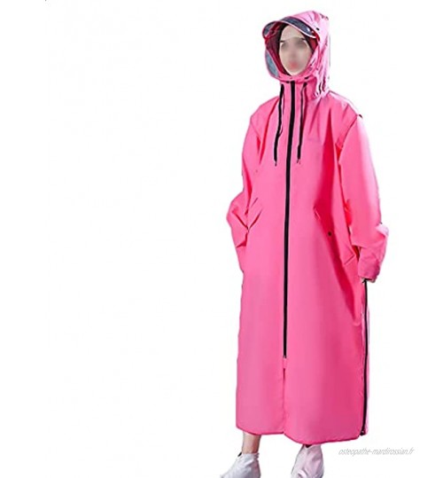 YQQMC Manteau de Pluie Longue Veste de Pluie à Capuche imperméable Poncho pour Hommes Femmes Réutilisable Color : Pink Size : XL