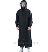 YQQMC Manteau de Pluie Longue Veste de Pluie à Capuche imperméable Poncho pour Hommes Femmes Réutilisable Color : Black Size : L