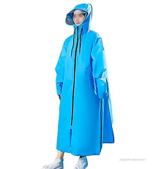 YQQMC Manteau de Pluie Longue Veste de Pluie à Capuche imperméable Poncho pour Hommes Femmes Réutilisable Color : Blue Size : L