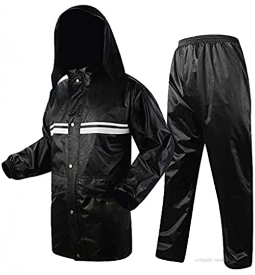 YQQMC Pluie Homme Costume imperméable imperméable imperméable Veste de Pluie à Capuche Pluie Usure légère Respirante Réutilisable Color : Black Size : L