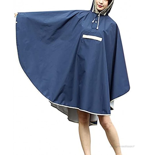 YQQMC Poncho de Pluie à Capuchon à Capuchon à la Mode avec Veste imperméable imperméable pour Adultes Réutilisable Color : Blue Size : M