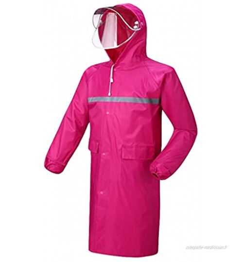 YQQMC Veste de Pluie pour Hommes et Femmes avec Capuche imperméable imperméable Active Longue imperméable imperméable Réutilisable Color : Rose Pink Size : XL