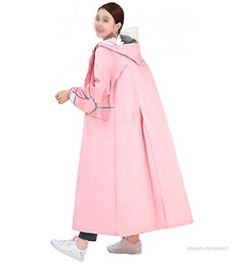 YQQMC Veste imperméable de Pluie imperméable de Pluie imperméable Femme imperméable réfléchissant réutilisable réutilisable avec Capuche Réutilisable Color : Pink Size : L