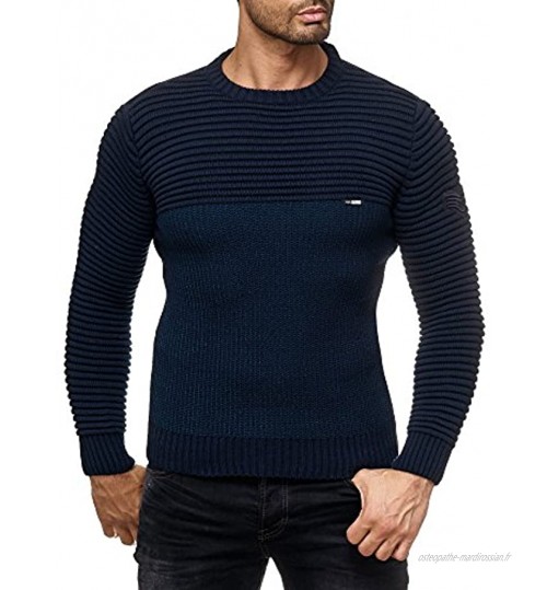 Redbridge Pull en Tricot pour Hommes Chandail tricoté avec Col Rond Sweater Slim Fit