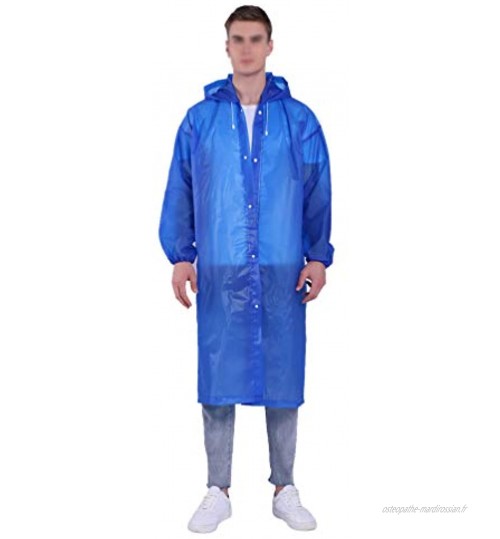 LIOOBO EVA Raincoat Waterproof Rain Poncho Jacket Hooded Long Coat Stay Dry in The Rain
