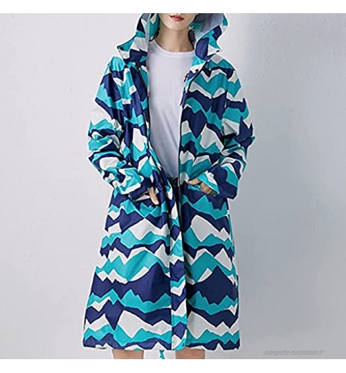 MMAXZ Manteau de pluie longue femme imperméable à capuche de randonnée de randonnée de pluie veste de pluie portable veste de pluie Color : A Size : XL code
