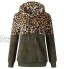 TWIOIOVE Sweat-shirt à capuche pour femme Grande taille Polaire Motif léopard Poche Veste en peluche Hiver Chaud En laine Avec cordon de serrage réglable