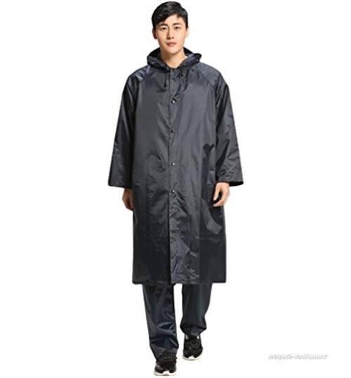 Yiiquan Unisex Adulte Longue Imperméable Durable Pluie Manteau Poncho avec Capuchon Raincoat