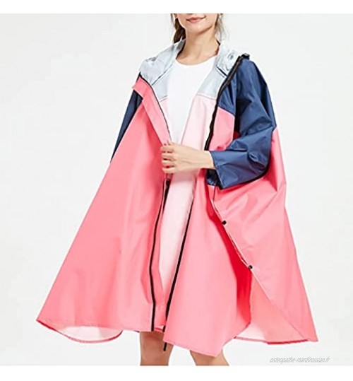 YUTRD ZCJUX Femmes épissé Cloak Raincoat Loable Sac à Dos en Plein air Randonnée en Plein air Breaker Poncho Color : A Size : One Size