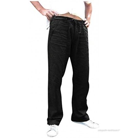 Nouveau Pantalon de Grande Taille en Lin pour Hommes,Ample et Confortable Excellent Rapport Qualité Prix,Kinlene Pantalon de Travail DéContracté pour Homme