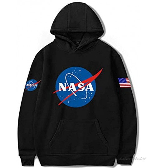 YIMIAO Femmes Pull NASA Lettre Imprimer Hoodie Hommes Sweat à Capuche Unisexe Pullover