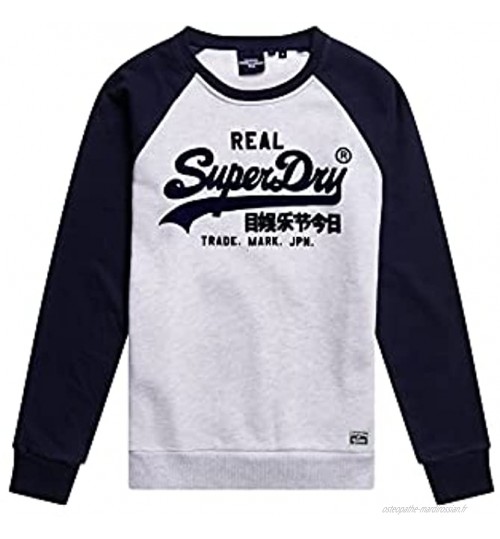 Superdry pour des Hommes Sweatshirt Raglan Duo à Logo Vintage Gris