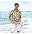 R-Cors Hommes Hawaïenne Chemise 2PC Set Homme Fleurs Casual Manche Courte Imprimé Funky Tops+Shorts Grande Taille Hawaii Tee Shirt Holiday Vacances Shirts