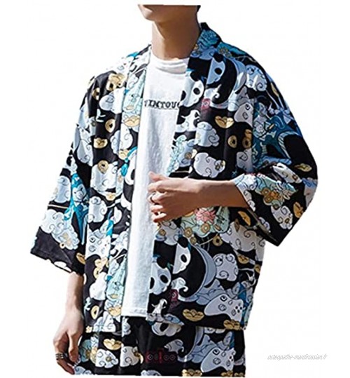Yililay Sun Protection Shirt Vêtement Traditionnel Homme Oriental Asiatique Streetwear Jacket Fashion Samurai Haori Panda Grue modèle Kimono