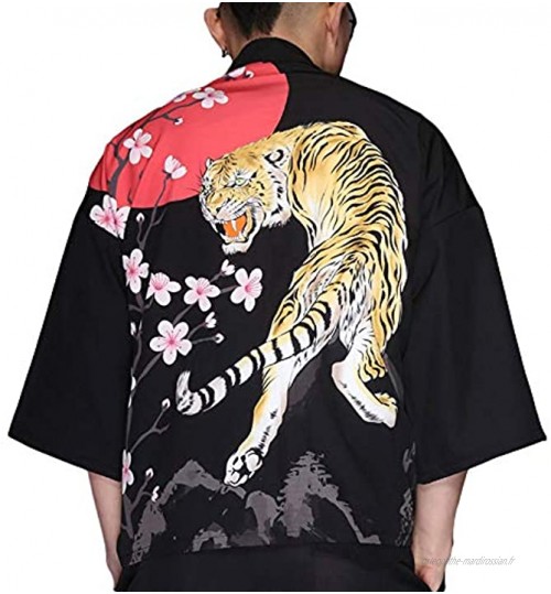 G-like Cardigan d'été pour homme Vêtements japonais traditionnels Haori Costume Taoïste Robe à manches longues Veste de style chinois cape chemise de nuit pour homme