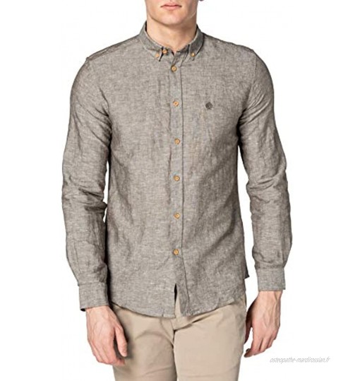 Springfield Camisa Lino Chemise Casual Homme