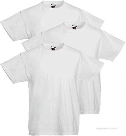 Fruit of the Loom Valueweight 3-610360 Lot de 3 T-shirts 100 % coton pour homme