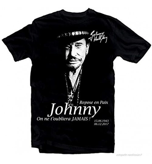 Johnny Hallyday Star Homme Noir Mens T-Shirt Unisex XS-4XL
