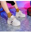 Femmes Plateforme Sneakers Toe À Lacets Compensées Vulcanize Chaussures Bouche Peu Profonde Chunky Casual Chaussures Dames Creepers Formateurs