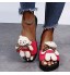 Sandales d'été pour femme Tongs Mode Plat Avec petit ours Pour l'été Tongs Décontractées Plage Chaussures plates élégantes Pour femme et fille