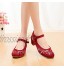 Lihcao Femmes brodées en Denim Cousus Chaussures de Talon à Talons encerclé des Boucles de Canevas pour Dames Vieilles Chaussures de Beijing Color : Model 1 Beige Size : 37 EU