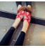 Lihcao Open Peep Toe Femmes Flanal Brodé Flanelle Tissu Tissu Tissu Pantoufles Dames Casual Slip sur Chaussures d'été Color : Red Size : 40
