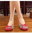 Lihcao Pantoufles brodées de Coton à la Main en Lin à la Main Femmes décontractées élégantes Élégant Slip sur Chaussures Plates Publie Confortable Color : Red Size : 37 EU