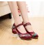 Lihcao Phoenix Brodé Women Toile Bloc Chaussures Chaussures de Talon Strap Instep Strap élégant Dames Retro Cheongsam Pumpsams Color : Beige Size : 38 EU