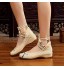 YLKCU Chaussures brodées pour Femmes Broderie Grue Femme Cheville Ballet Chaussures Plates Dames Casual Toile Chaussures Plates Vintage Femme Danse Ballerine Yangain