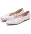 HMNS Shoes Femme Ballerines Chaussures De Mariage en Dentelle Blanche Bout Pointu Escarpins,Ballerines Plates pour Femmes Taille EU 35-42