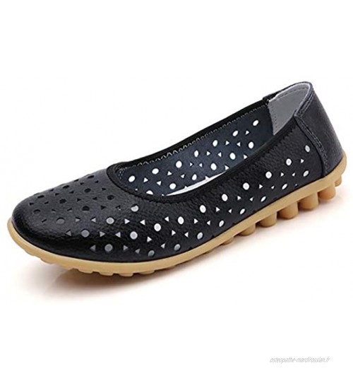 Z.SUO Mocassins Femmes en Cuir Casuel Confort Chaussures Plates Loafers Chaussures de Conduite