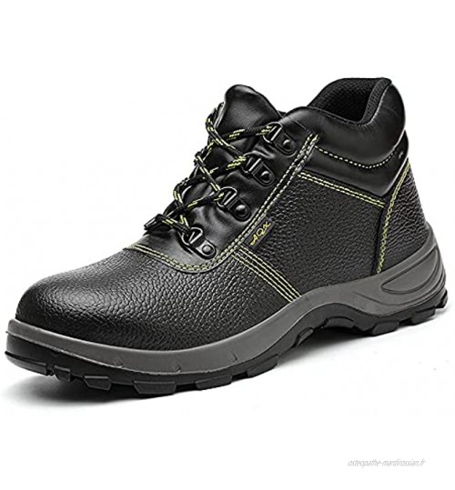 Bottes de sécurité pour hommes en cuir artificiel avec embout en acier chaussures de travail imperméables et antidérapantes bottes de construction industrielle indestructibles,Without velvet-46EU