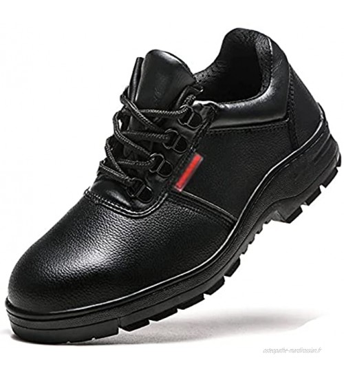 BYYDYSRFLO Bottes de sécurité pour Hommes Léger Respirant Preuve de Perforation Embout en Acier Chaussure de Construction Industrielle Black-3-Label 40 EU39 US7 UK6.5