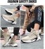 KUXUAN Chaussures de Sécurité Montantes Bottes de Sécuritéà Embout en Acier Léger pour Hommes Chaussures de Travail Anti-écrasement Chaussures de Protection,Beige-48EU