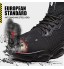 KUXUAN Chaussures de Sécurité Montantes Bottes de Sécuritéà Embout en Acier Léger pour Hommes Chaussures de Travail Anti-écrasement Chaussures de Protection,Black-37EU