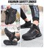 KUXUAN Chaussures de Sécurité Montantes Bottes de Sécuritéà Embout en Acier Léger pour Hommes Chaussures de Travail Anti-écrasement Chaussures de Protection,Black-37EU